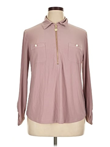 Anne Klein Long Sleeve Polo (view 1)