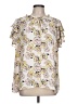 Unbranded 100% Polyester Yellow Short Sleeve Blouse Size L - photo 1