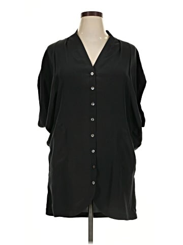 BCBGMAXAZRIA Short Sleeve Silk Top (view 1)