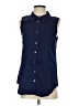 Universal Standard Blue Sleeveless Button-Down Shirt Size 2 - 4 - photo 1