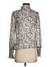 Aqua 100% Polyester Paisley Silver Long Sleeve Blouse Size XS - photo 1