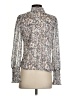Aqua 100% Polyester Paisley Silver Long Sleeve Blouse Size XS - photo 2