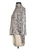 Aqua 100% Polyester Paisley Silver Long Sleeve Blouse Size XS - photo 5