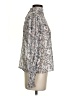 Aqua 100% Polyester Paisley Silver Long Sleeve Blouse Size XS - photo 4