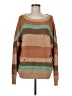 Pink Lily Color Block Tan Pullover Sweater Size M - photo 1