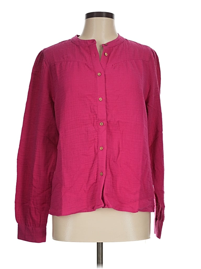 Pre-owned Carve Designs Long Sleeve Blouse In Pink