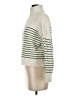 MNG Stripes Ivory Turtleneck Sweater Size XS - photo 5