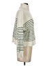 MNG Stripes Ivory Turtleneck Sweater Size XS - photo 4