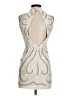 Jovani 100% Polyester Metallic Ivory Cocktail Dress Size 2 - photo 2