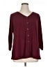 Susan Graver Burgundy 3/4 Sleeve Blouse Size 1X - photo 1