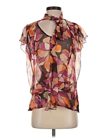 Laundry by Shelli Segal Short Sleeve Silk Top (view 1)
