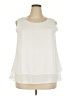 Unbranded Solid Ivory Sleeveless T-Shirt Size XXL - photo 1