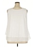 Unbranded Solid Ivory Sleeveless T-Shirt Size XXL - photo 2