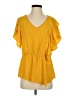 Thalia Sodi 100% Polyester Yellow Short Sleeve Blouse Size S - photo 1