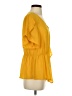Thalia Sodi 100% Polyester Yellow Short Sleeve Blouse Size S - photo 4