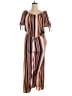 Xhilaration 100% Polyester Stripes Brown Jumpsuit Size XL - photo 1