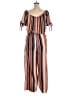 Xhilaration 100% Polyester Stripes Brown Jumpsuit Size XL - photo 2