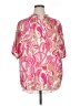 Unbranded 100% Polyester Paisley Pink Short Sleeve Blouse Size 1X (estimated) - photo 1