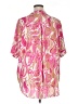 Unbranded 100% Polyester Paisley Pink Short Sleeve Blouse Size 1X (estimated) - photo 2