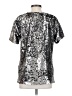 Vanessa Virginia 100% Polyester Metallic Silver Short Sleeve T-Shirt Size S - photo 2