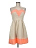 Maurices Color Block Orange Casual Dress Size 7 - photo 1
