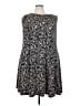 Connected Apparel Graphic Black Casual Dress Size 24 - photo 1
