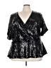 ELOQUII 100% Nylon Silver Short Sleeve Blouse Size 28 - photo 1