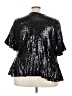 ELOQUII 100% Nylon Silver Short Sleeve Blouse Size 28 - photo 2