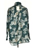 Elan 100% Polyester Floral Teal Long Sleeve Blouse Size S - photo 2