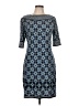 Max Studio Print Blue Casual Dress Size L - photo 1