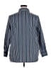 Roaman's Stripes Blue Long Sleeve Button-Down Shirt Size 18 (L) - photo 2