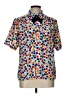 Impressions 100% Polyester Polka Dots Silver White Short Sleeve Blouse Size 12 - photo 1
