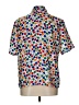 Impressions 100% Polyester Polka Dots Silver White Short Sleeve Blouse Size 12 - photo 2