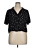 ABound Floral Black Short Sleeve Blouse Size XL - photo 1