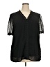 Unbranded 100% Polyester Black Short Sleeve Blouse Size 2X - photo 1