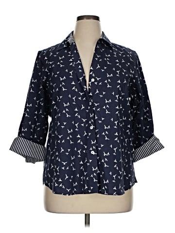 Foxcroft 3/4 Sleeve Button-Down Shirt (view 1)