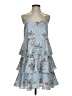 CeCe 100% Polyester Print Blue Cocktail Dress Size 4 - photo 1