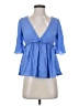 Mustard Seed 100% Rayon Blue 3/4 Sleeve Blouse Size S - photo 1