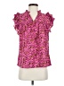 Unbranded 100% Polyester Pink Short Sleeve Blouse Size S - photo 1