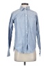 Everlane Chevron-herringbone Blue Long Sleeve Button-Down Shirt Size 2 - photo 1