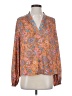 Current Air 100% Polyester Print Orange 3/4 Sleeve Blouse Size S - photo 1