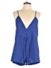 Superdown 100% Polyester Solid Blue Romper Size M - photo 1