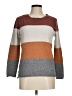 Pinque Color Block Brown Pullover Sweater Size M - photo 1