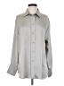 H&M 100% Polyester Solid Gray Long Sleeve Blouse Size S - photo 1