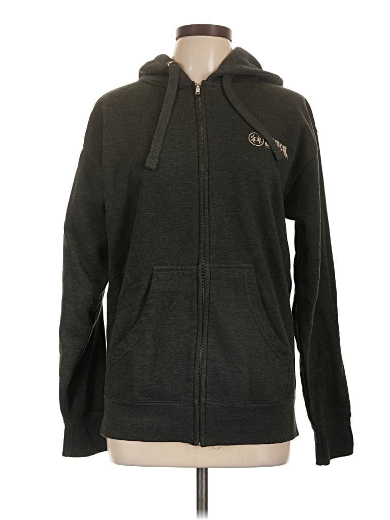 Pre-owned Assorted Brands Zip Up Hoodie In Black