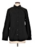 IMAN Solid Black Long Sleeve Button-Down Shirt Size L - photo 1