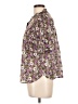 Talbots 100% Cotton Floral Purple Short Sleeve Blouse Size Lg Petite - photo 5