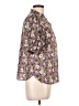 Talbots 100% Cotton Floral Purple Short Sleeve Blouse Size Lg Petite - photo 4
