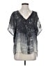 Vince. 100% Silk Gray Short Sleeve Silk Top Size XS - photo 1