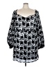 ELOQUII 100% Polyester Graphic Black Casual Dress Size 28 - photo 1